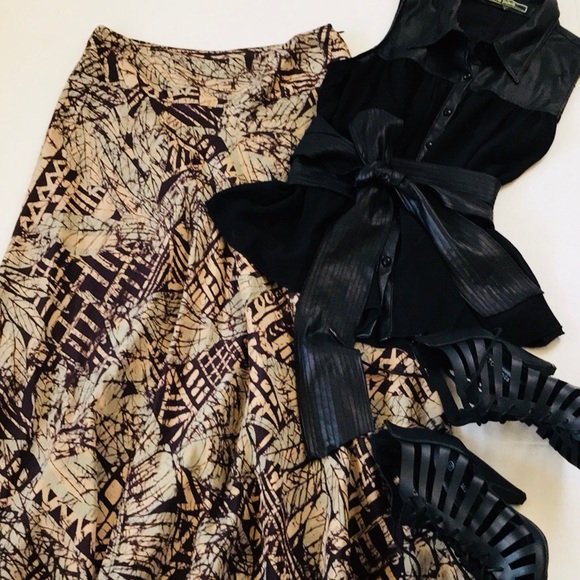 Print Silk Skirt - Picture 1 of 2